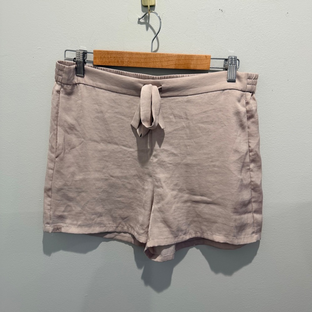 Barefoot Dreams Beige/Taupe Tie Waist Pull On PJ Shorts Loungewear | Size M